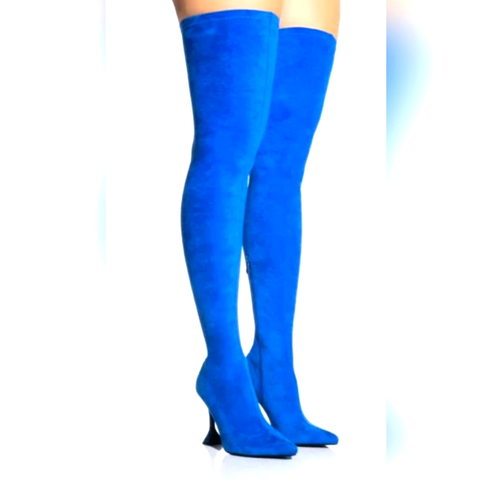 Thigh high blues suede boots size 11
